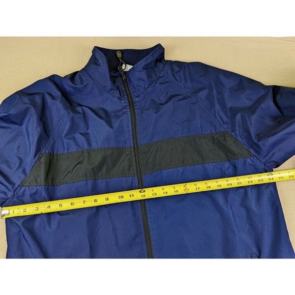 VTG Pro Spirit Men L Retro Golf Jacket Windbreaker Zip Up Mesh Lined Blue Black - Picture 9 of 11
